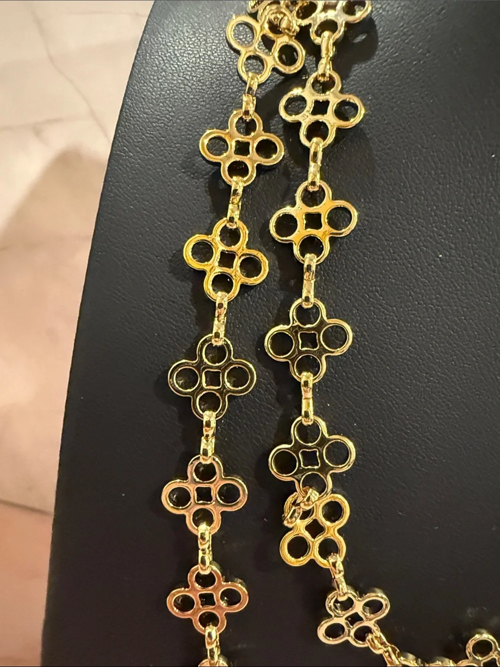 Tory Burch | Gold Plated Floral-Link Long Necklace